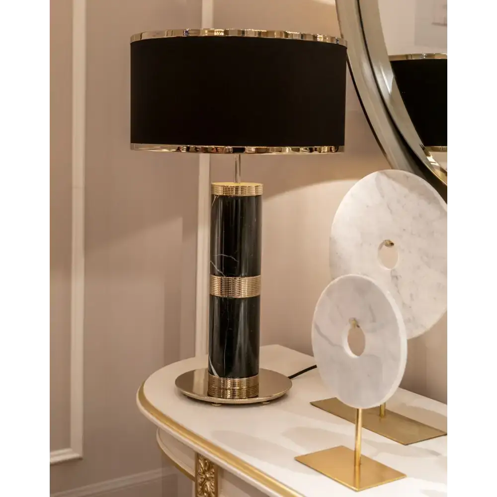 Marble & Brass Table Lamp | Timeless Designer Accent - Sparta - Lamps