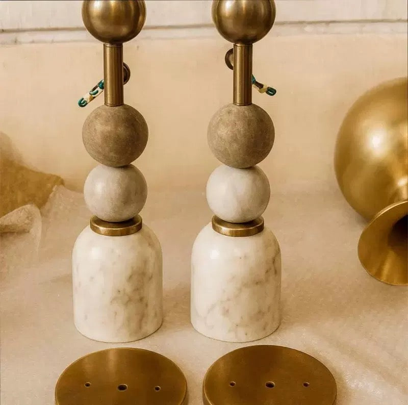 Marble and Brass Wall Sconce 150×386mm – Alabaster Bedside & Hallway Light Casalolalights Luxury Lamps for Interior