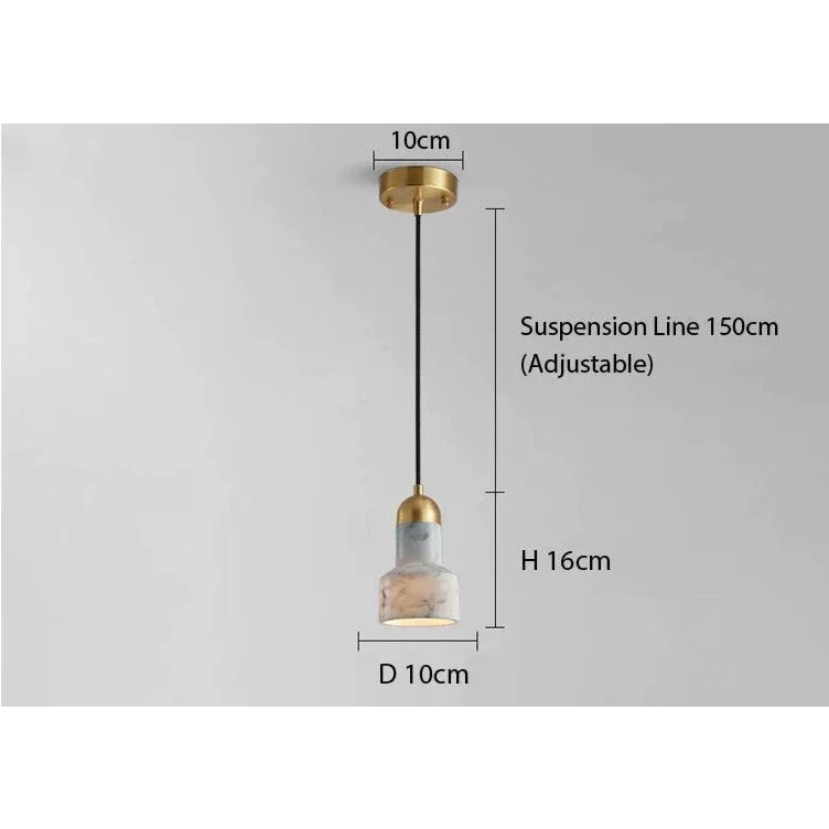 Marble Copper Cord Pendant Lights for Bedside Kitchen Dining Room