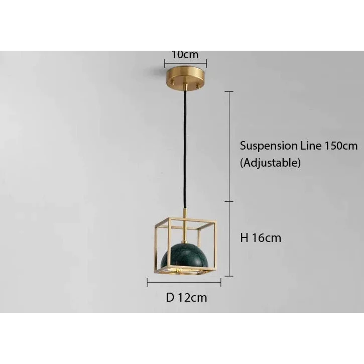 Solid Marble Pendant Light | Contemporary Art Deco | Brushed Copper Geometric | Casalola Lights Casalolalights Luxury