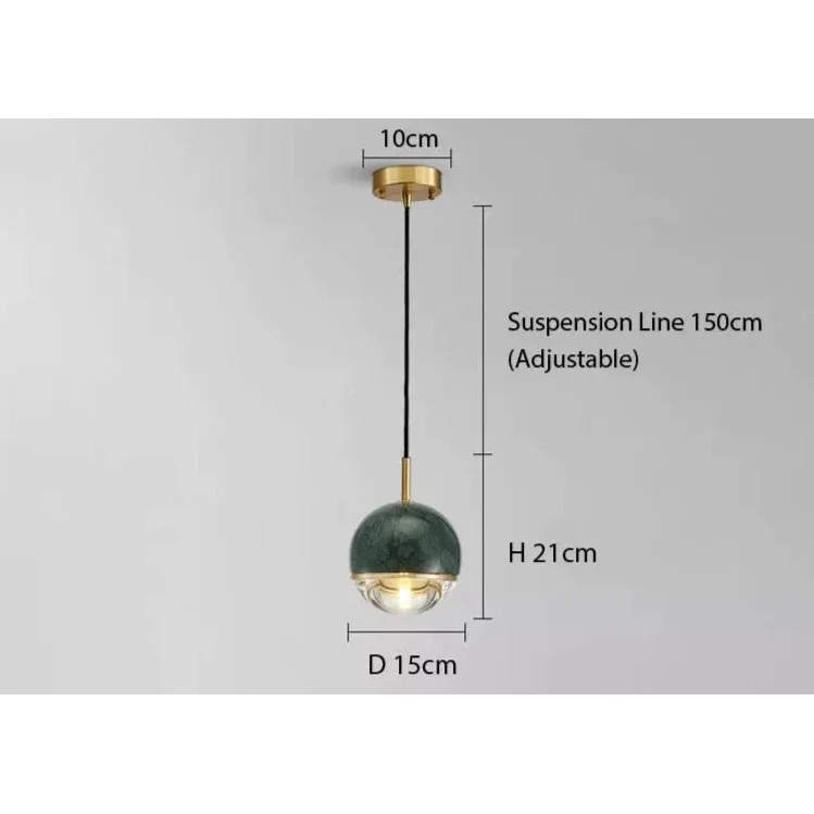Heavyweight marble cord pendant in a luxury kitchen