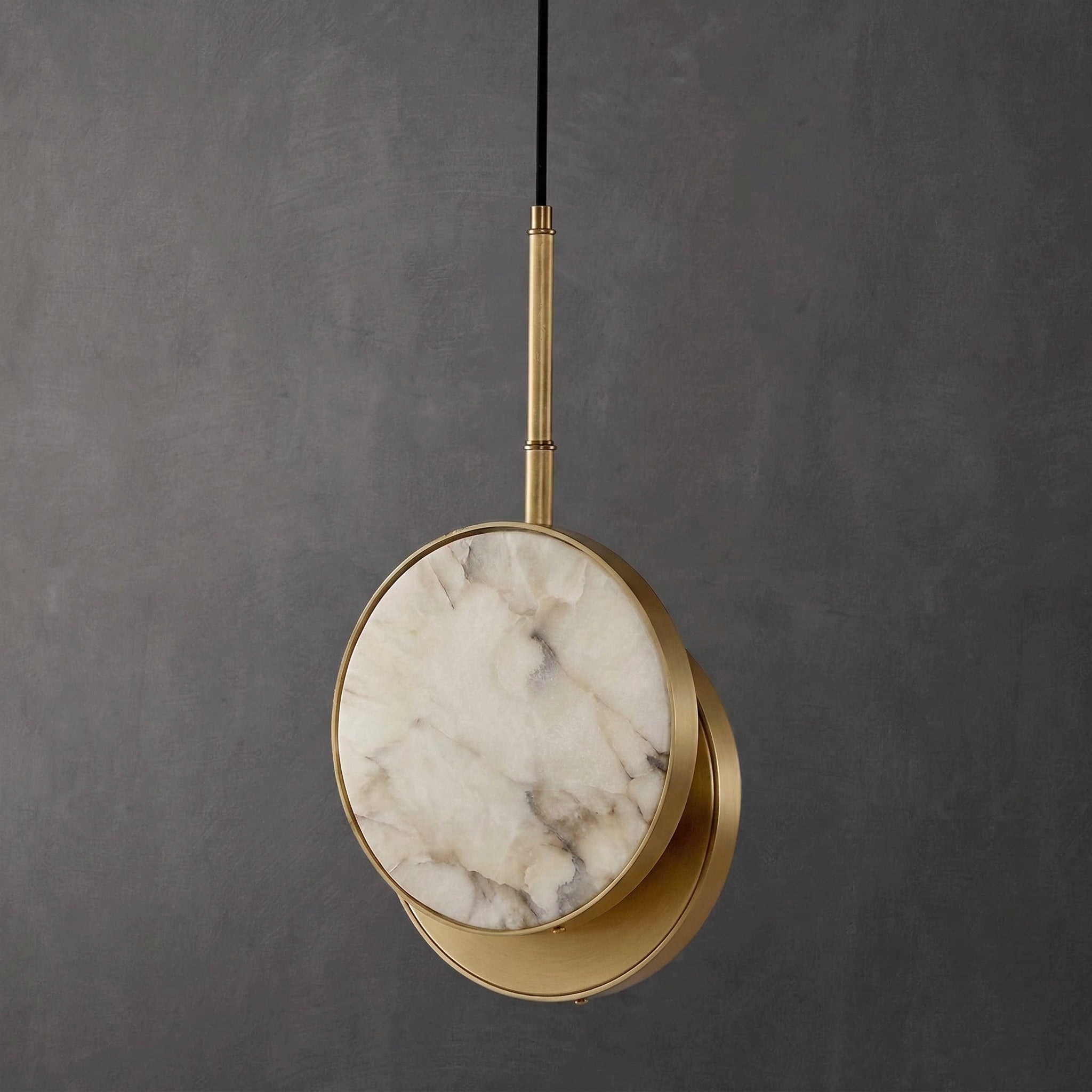 Real Alabaster & Solid Copper Pendant Light | Modern Organic Design | 22cm Natural Stone | Casalola Lights