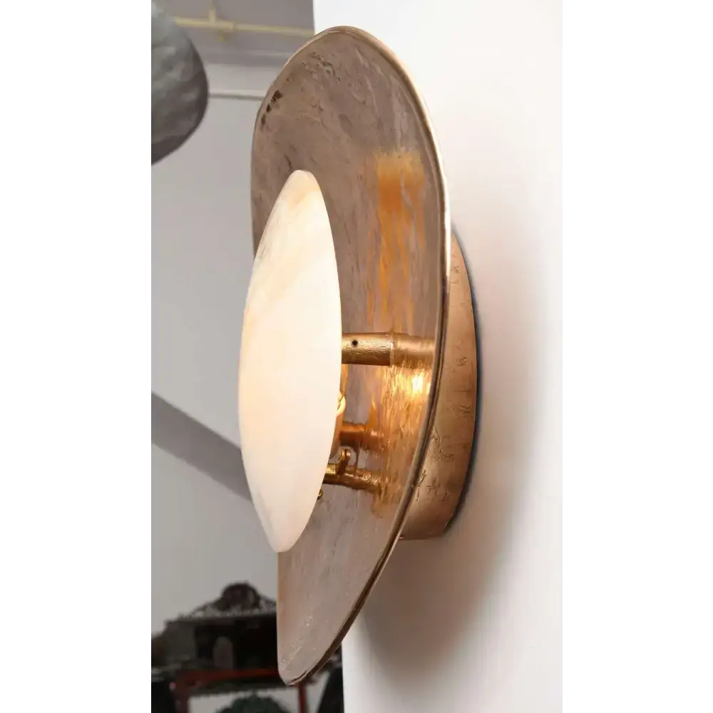 Handcrafted Copper & Marble Wall Sconce – Luxury Artistic Light for High-end Interiors - Sconces