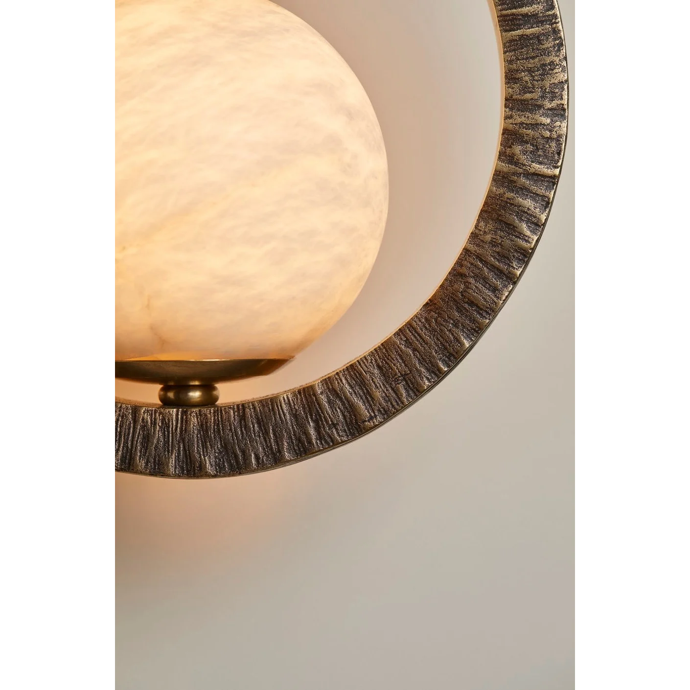 Alabaster Globe Wall Sconce Forged Iron – Modern Organic Ring Light Casalolalights Luxury Lamps for Interior Designers