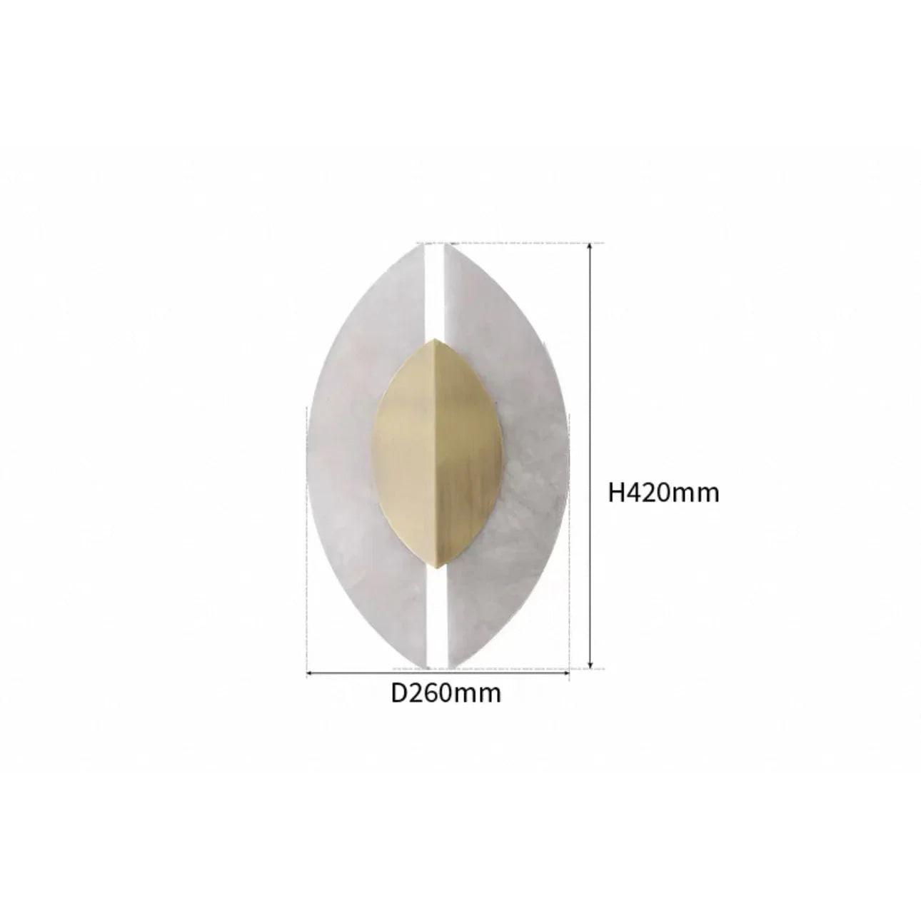 Calacatta Marble Leaf Sconce | Brushed Brass Wall Light