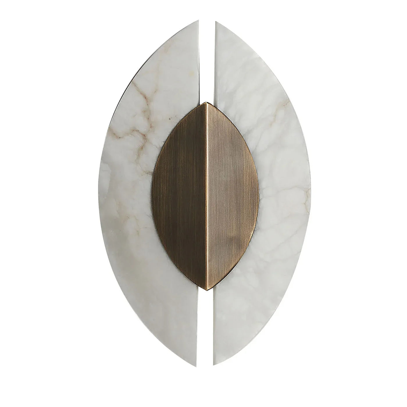 Calacatta Marble Leaf Sconce | Brushed Brass Wall Light