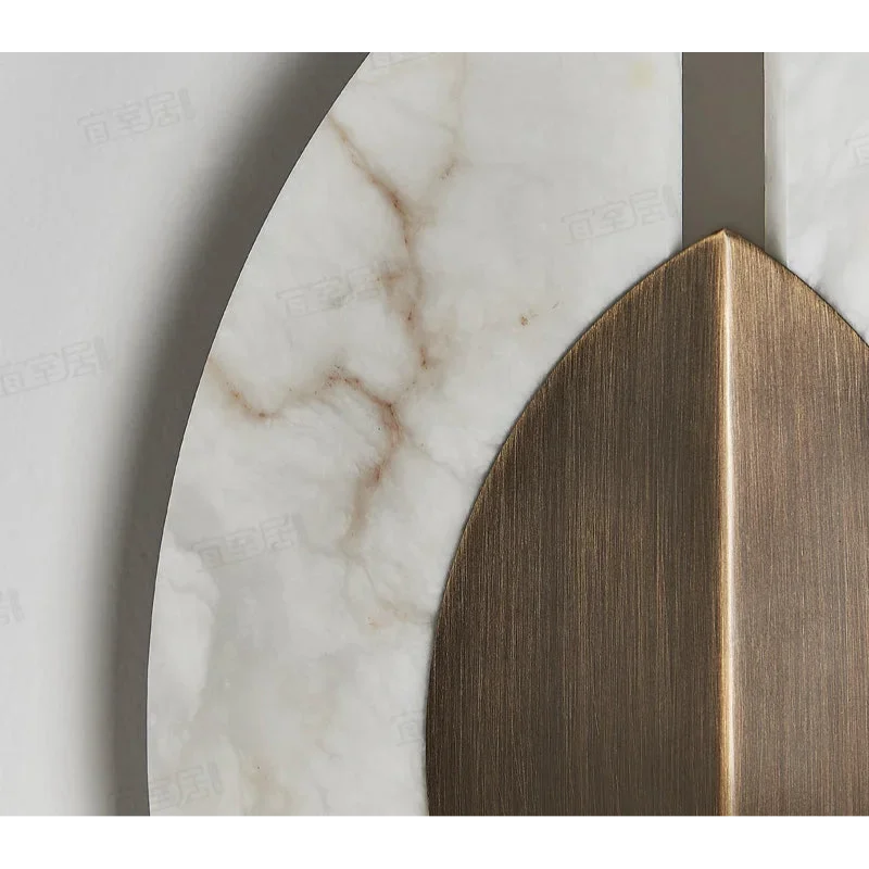 Calacatta Marble Leaf Sconce | Brushed Brass Wall Light