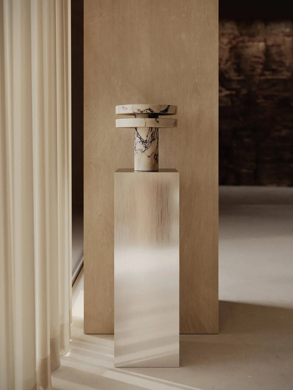Marble Table Lamp for Living Room and Console | Small Solid Stone Sculptural Modern Minimalist Casalola Lights Luxury