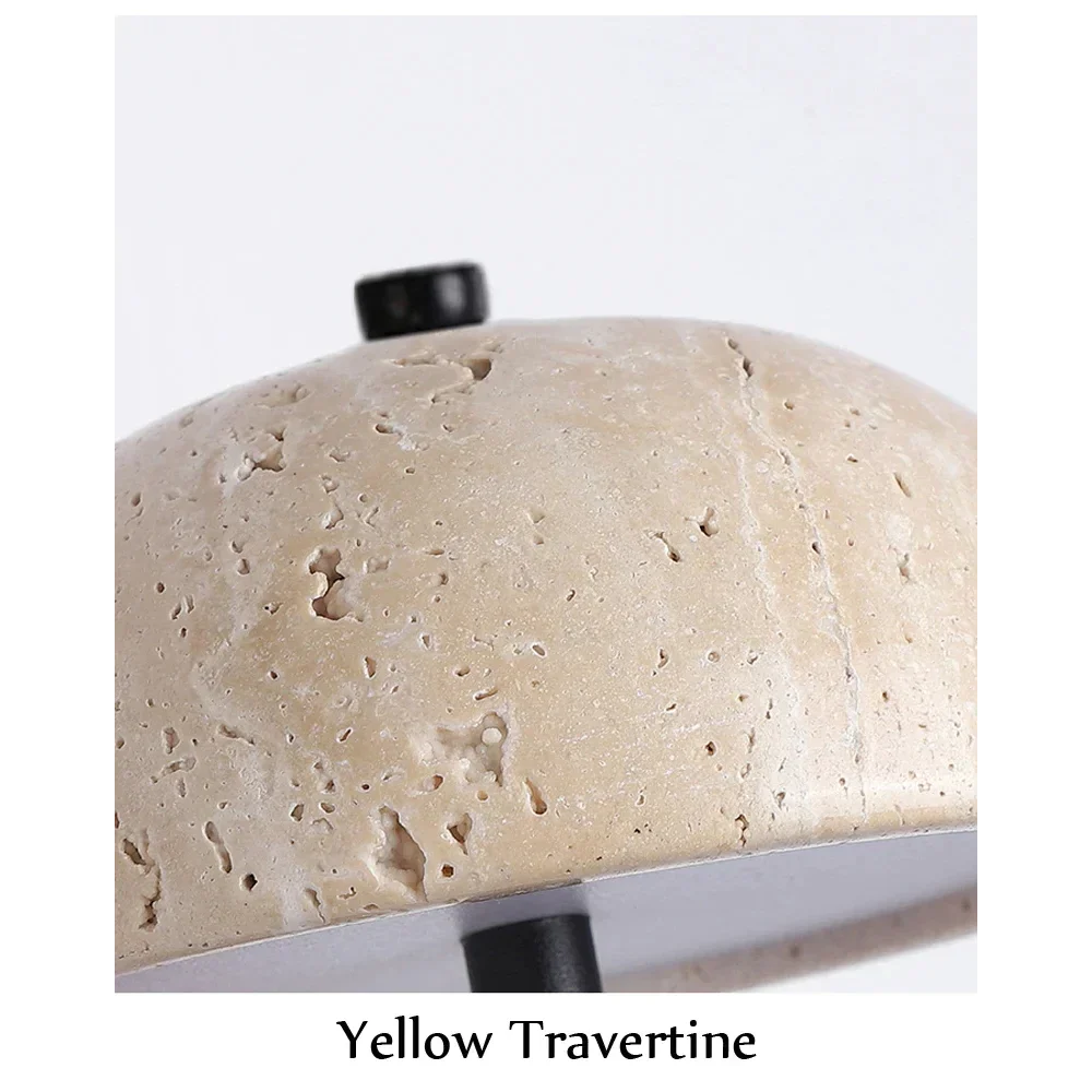 Detail of natural travertine veining on a wall light
