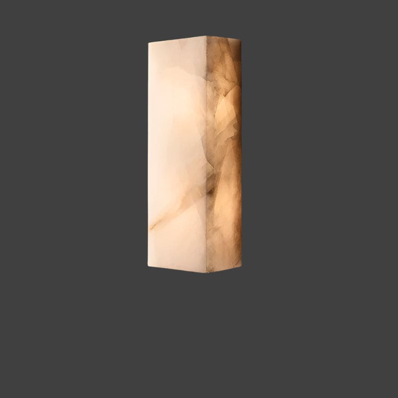 Luxury Alabaster Marble Wall Sconce – Modern Minimalist Led Light for Bedroom & Hallway - Sconces