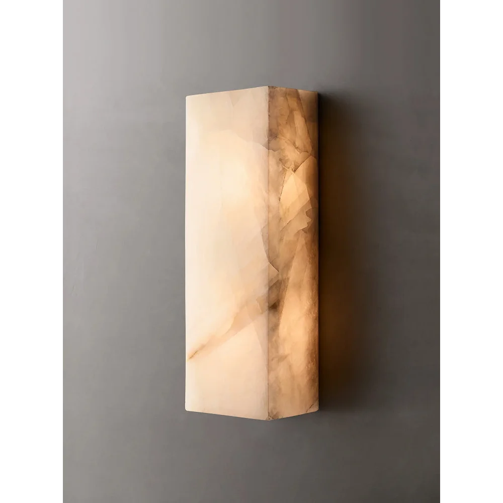 Luxury Alabaster Marble Wall Sconce – Modern Minimalist Led Light for Bedroom & Hallway