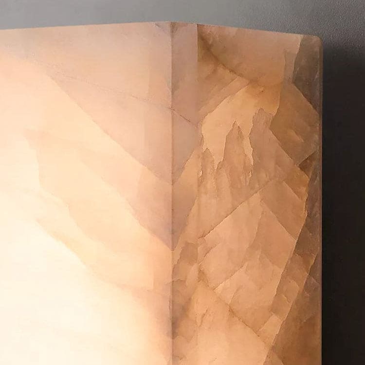 Luxury Alabaster Marble Wall Sconce – Modern Minimalist Led Light for Bedroom & Hallway - Sconces