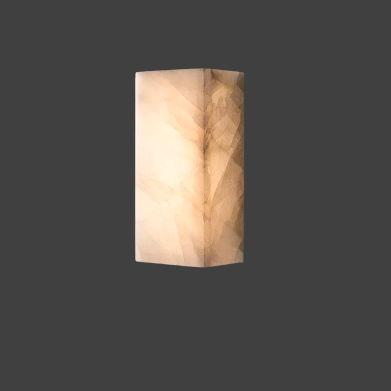 Luxury Alabaster Marble Wall Sconce – Modern Minimalist Led Light for Bedroom & Hallway - Sconces