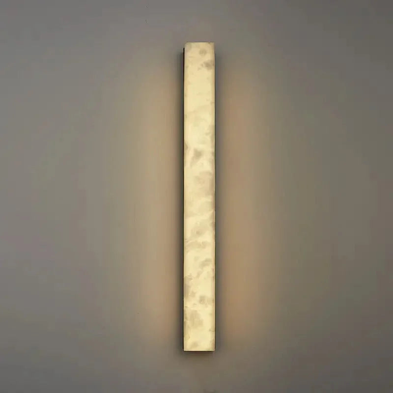 Marble Wall Sconce 60-80cm | Slim Stone & Copper Bar Light Up-down Led Hallway Stairwell Bedside Casalolalights Luxury