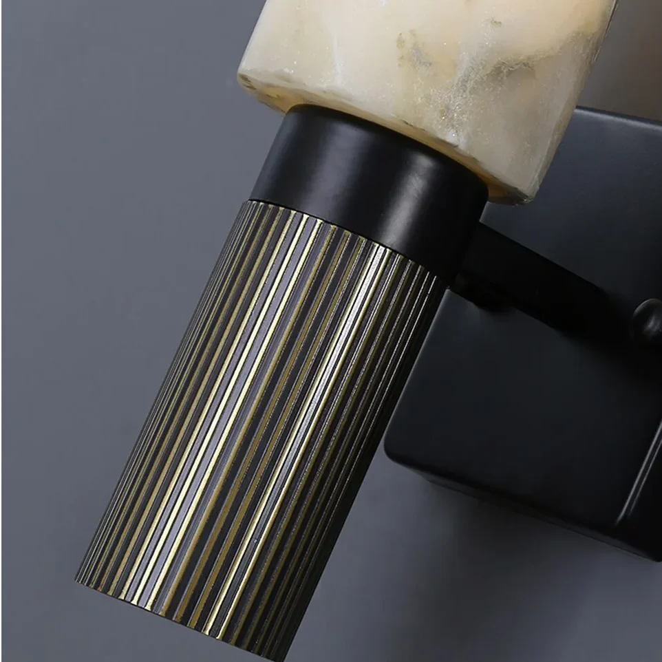 Genuine Marble & Frosted Glass Wall Sconce | Vanity Pair Bedside Light Soft Glow E14 38cm High Casalola Lights Luxury