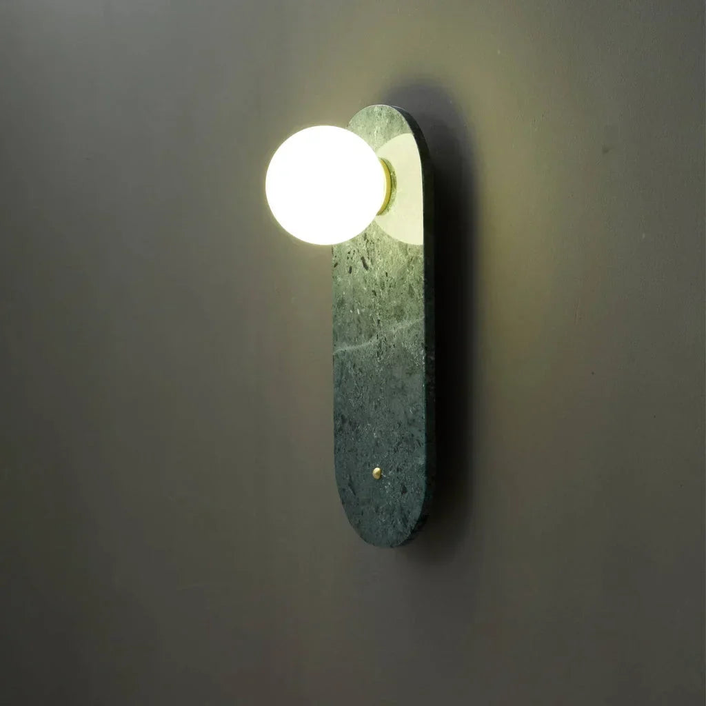 Marble Wall Sconce 32cm | Natural Stone Up-down Light Green or White Bedroom Hallway & Staircase Casalola Lights Luxury