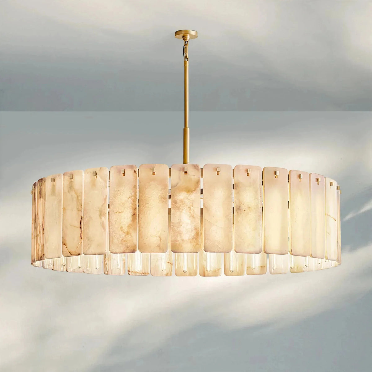 Spanish Alabaster Ring Chandelier for Dining Room | 91cm 122cm 152cm Solid Copper Mid-century Casalolalights Luxury