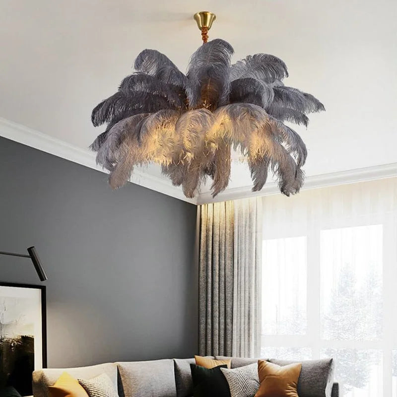 Feather Chandelier Semi-flush Hollywood Regency Decor for Luxury Living Room Bedroom Casalolalights Luxury Lamps