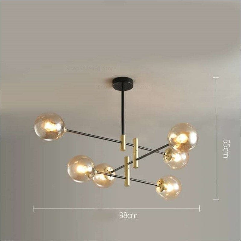 Modern Luxe Chandelier | 4/6/8 Lights Glass Ceiling Lamps for Living Room Dining | Casalola - Semi-flush Mounts