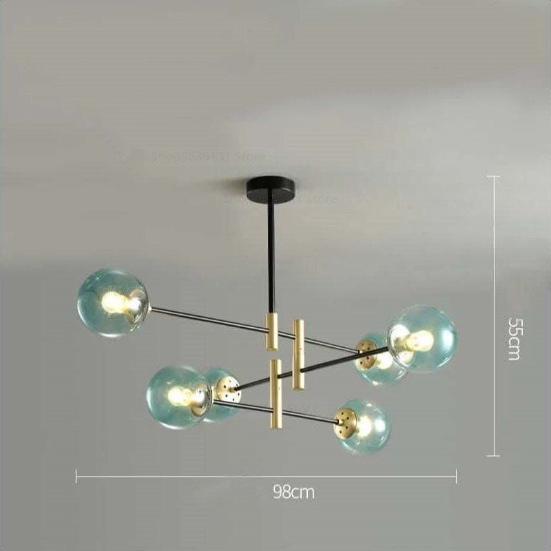 Modern Luxe Chandelier | 4/6/8 Lights Glass Ceiling Lamps for Living Room Dining | Casalola - Semi-flush Mounts