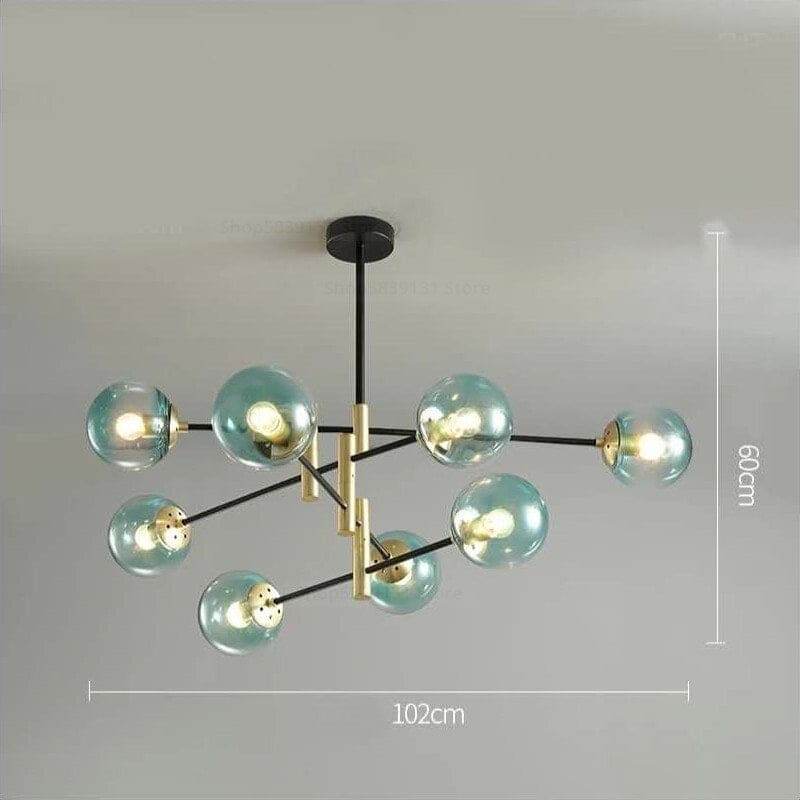 Modern Luxe Chandelier | 4/6/8 Lights Glass Ceiling Lamps for Living Room Dining | Casalola - Semi-flush Mounts