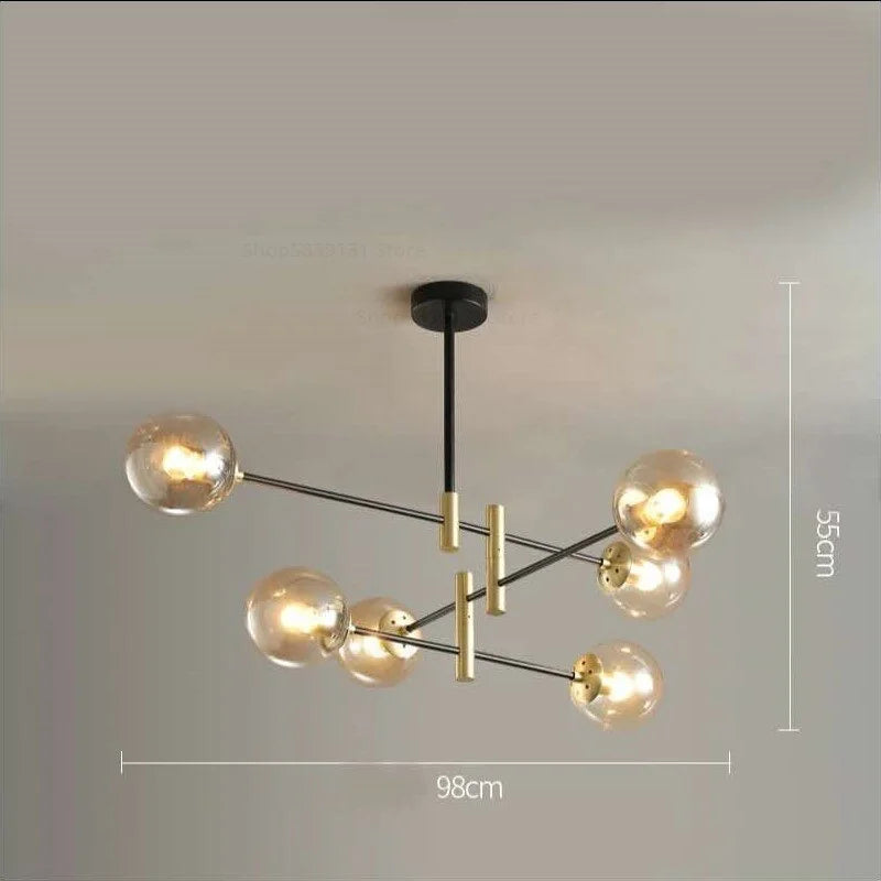 Modern Luxe Chandelier | 4/6/8 Lights Glass Ceiling Lamps for Living Room Dining | Casalola