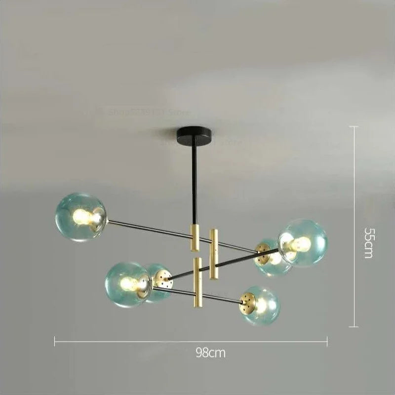 Modern Luxe Chandelier | 4/6/8 Lights Glass Ceiling Lamps for Living Room Dining | Casalola