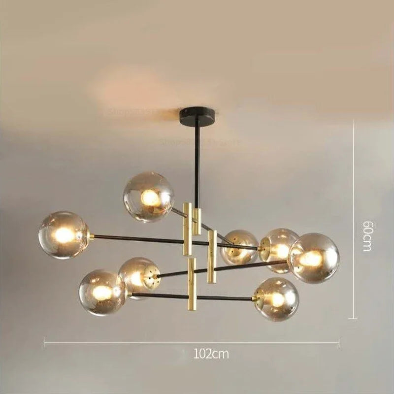 Modern Luxe Chandelier | 4/6/8 Lights Glass Ceiling Lamps for Living Room Dining | Casalola