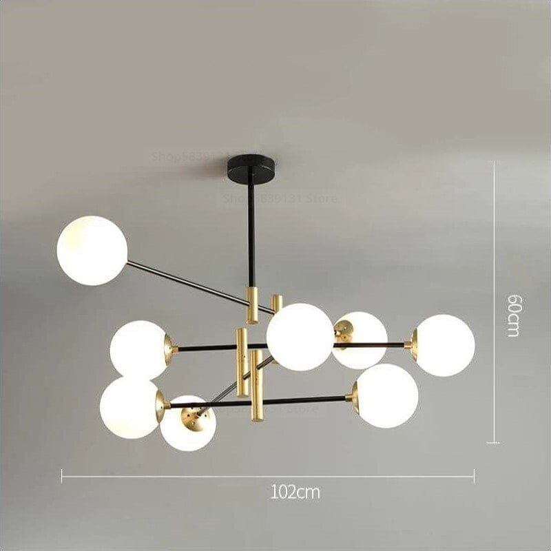 Modern Luxe Chandelier | 4/6/8 Lights Glass Ceiling Lamps for Living Room Dining | Casalola - Semi-flush Mounts