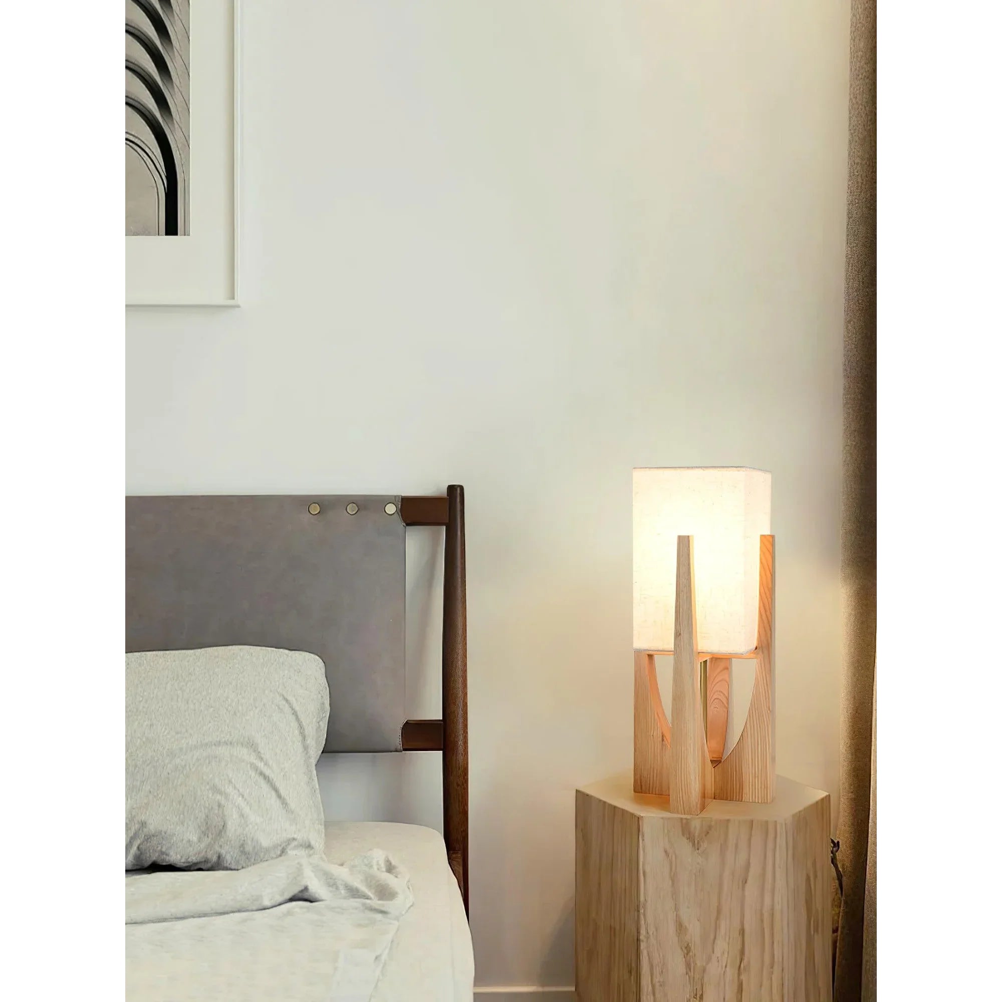 Mid Century Table Lamp | Japanese Light | Rustic | Wood Floor | Casalola