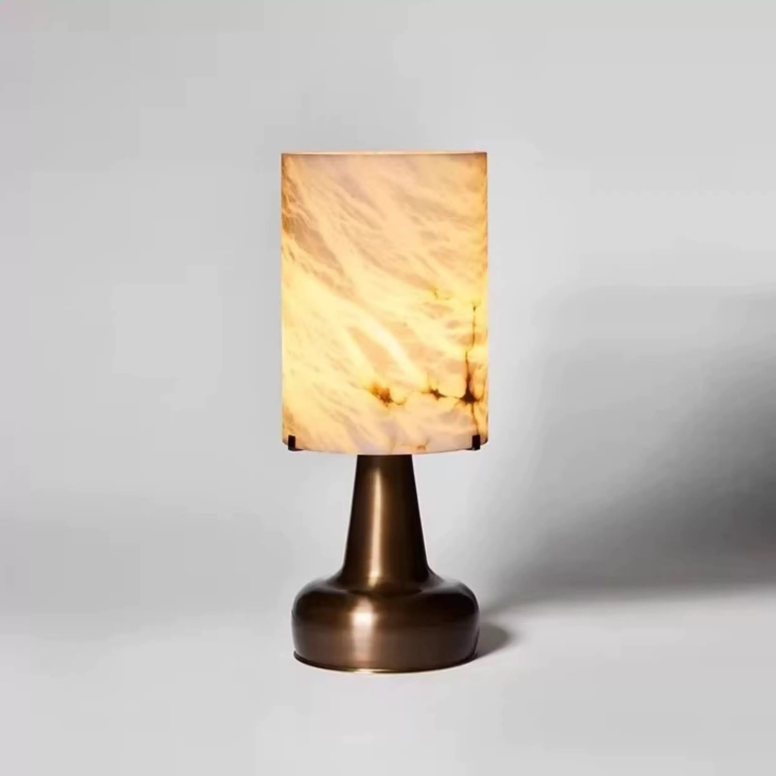 Alabaster Marble Table Lamp with Bronze Base | Luxury Designer Lighting for Bedroom Living Room Casalolalights Luxury