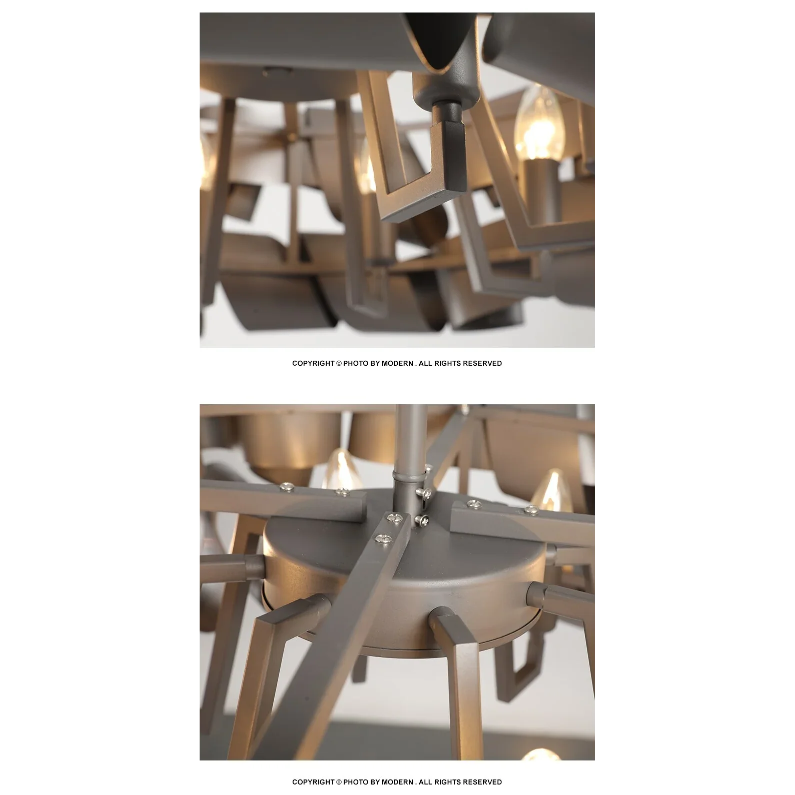 Modern Sculptural Ribbon Iron Chandelier | Large Contemporary Ceiling Light for Dining Room - Sales Casalolalights