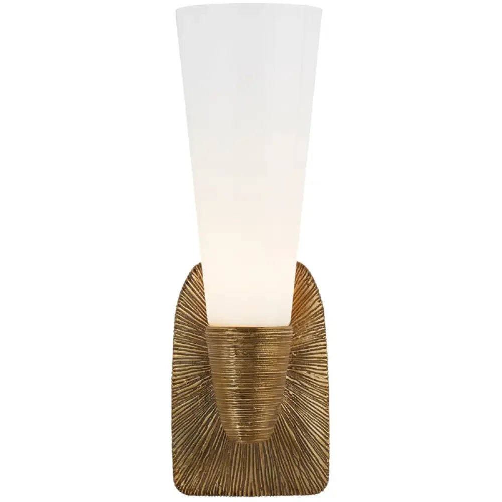 Textured Metal Cone Sconce | Mid-century Modern Wall Light - Sconces