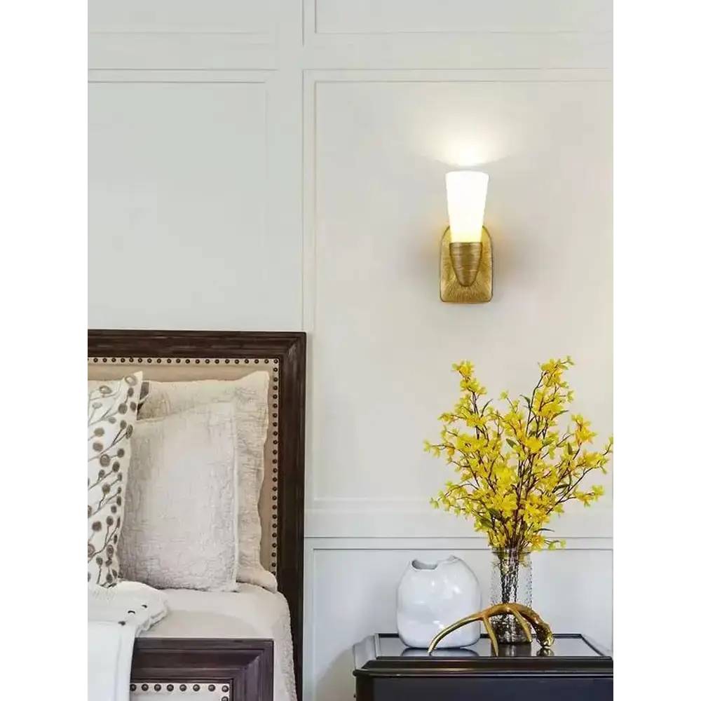 Textured Metal Cone Sconce | Mid-century Modern Wall Light - Sconces