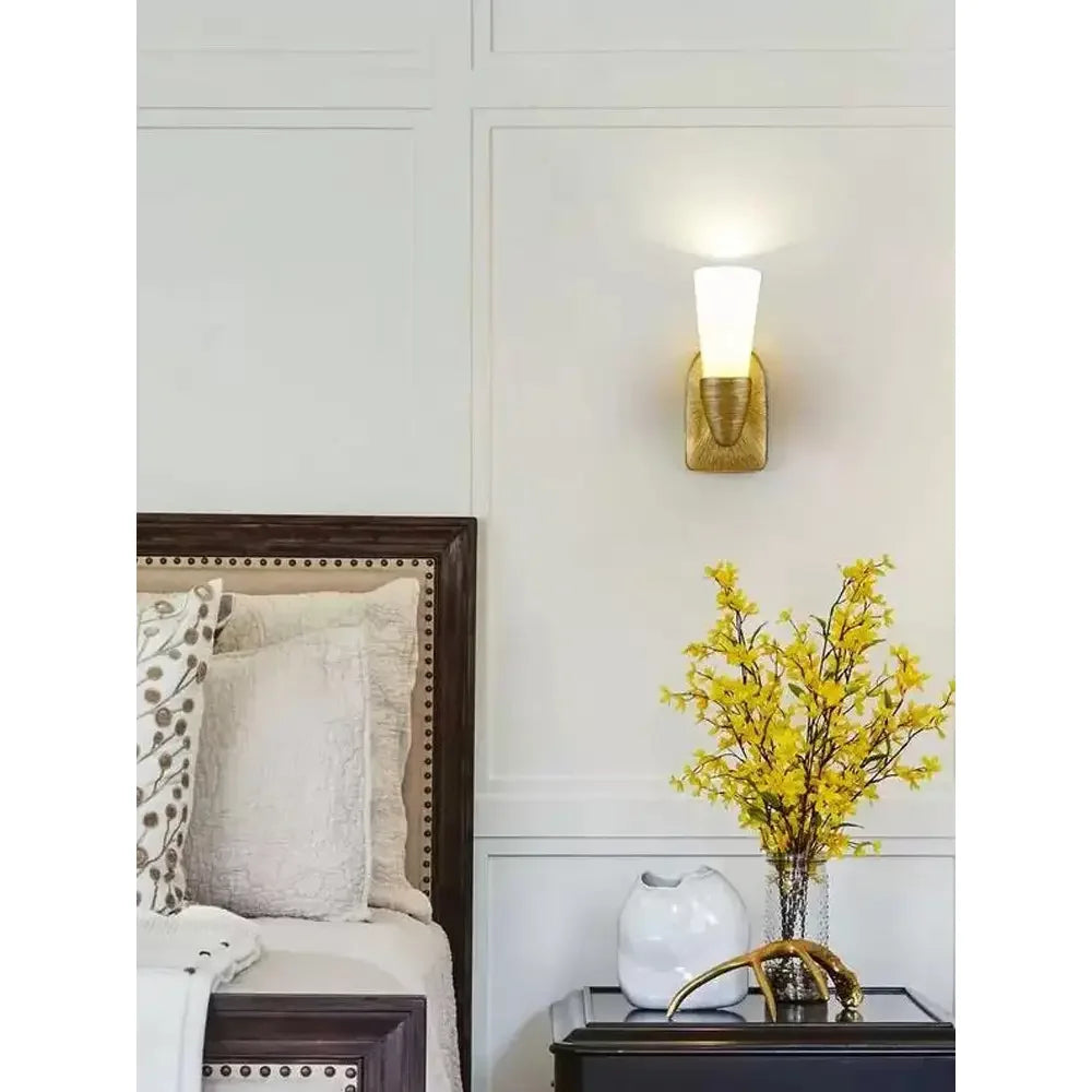 Textured Metal Cone Sconce | Mid-century Modern Wall Light - Sconces
