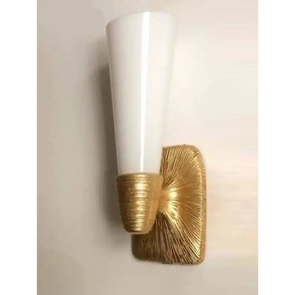 Textured Metal Cone Sconce | Mid-century Modern Wall Light - Sconces