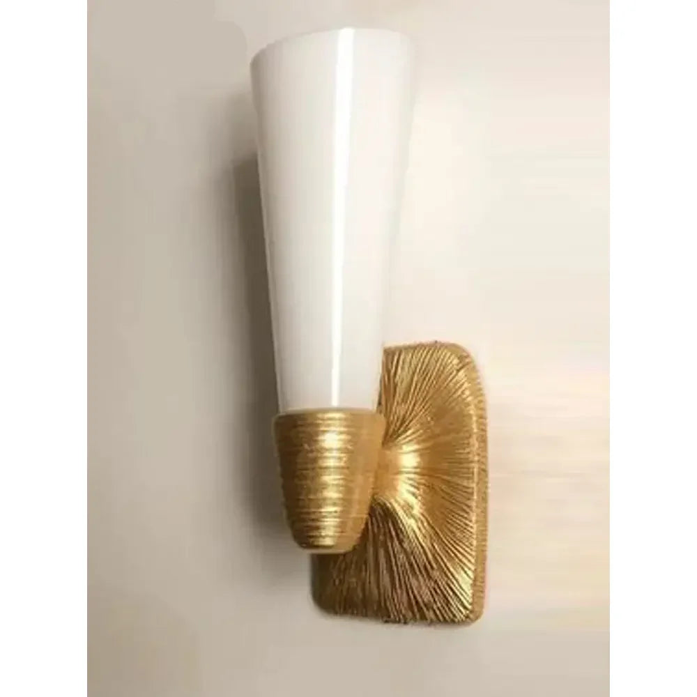 Textured Metal Cone Sconce | Mid-century Modern Wall Light - Sconces