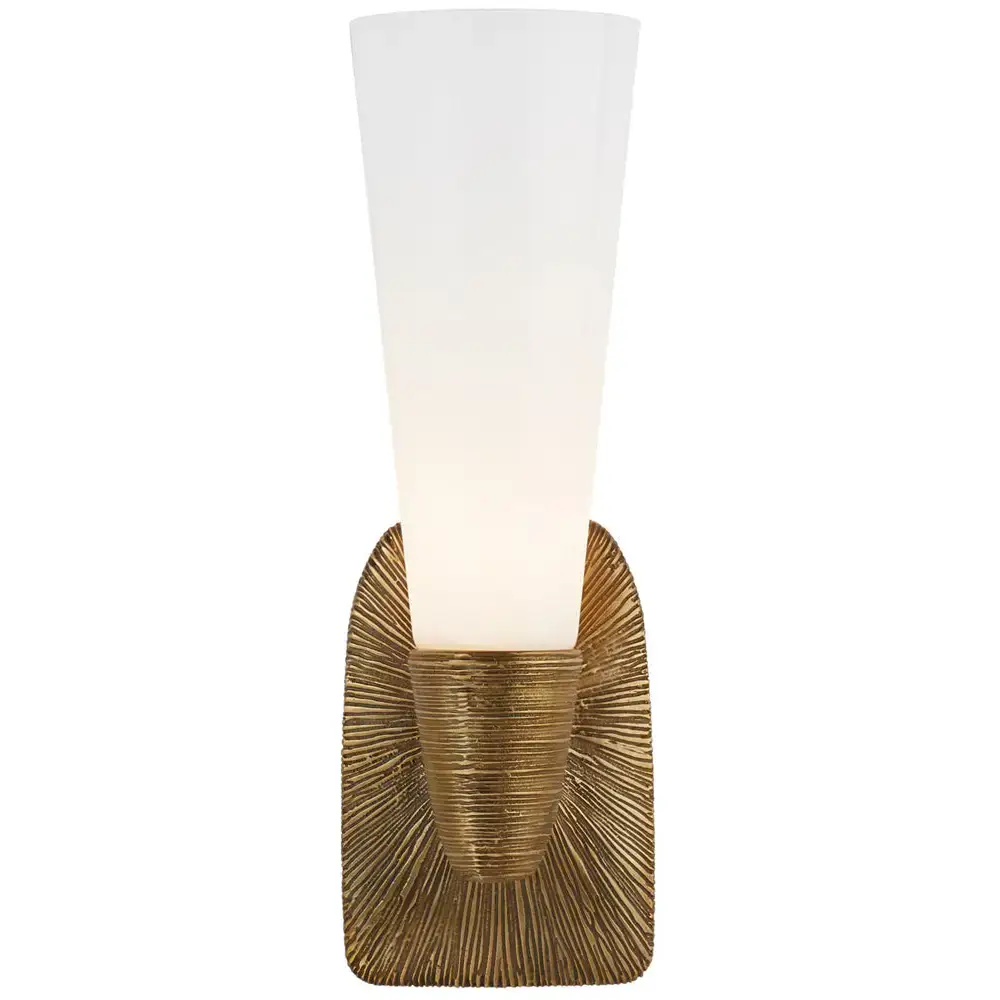 Textured Metal Cone Sconce | Mid-century Modern Wall Light - Sconces