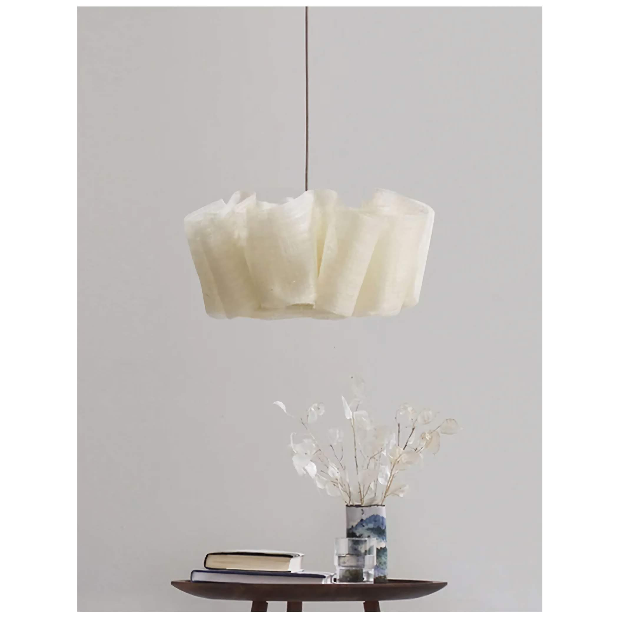 Japanese Style Pendant Light | Hand-knitted Fabric Lampshade | Warm Minimalist Japandi Biophilic Casalolalights Luxury