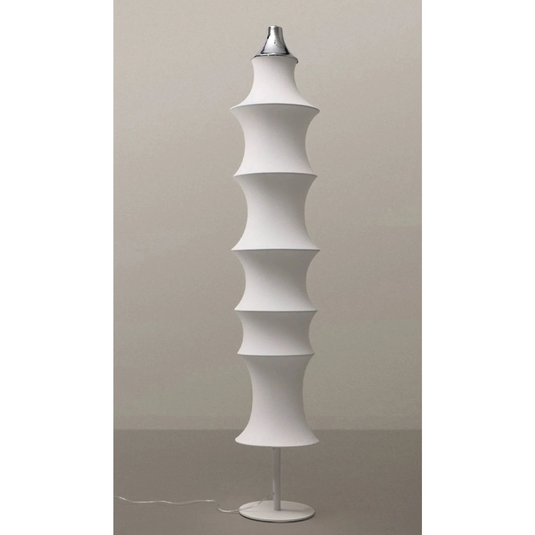 Modern Minimalism Floor Lamp in Fabric and Iron for Living Room or Bedroom