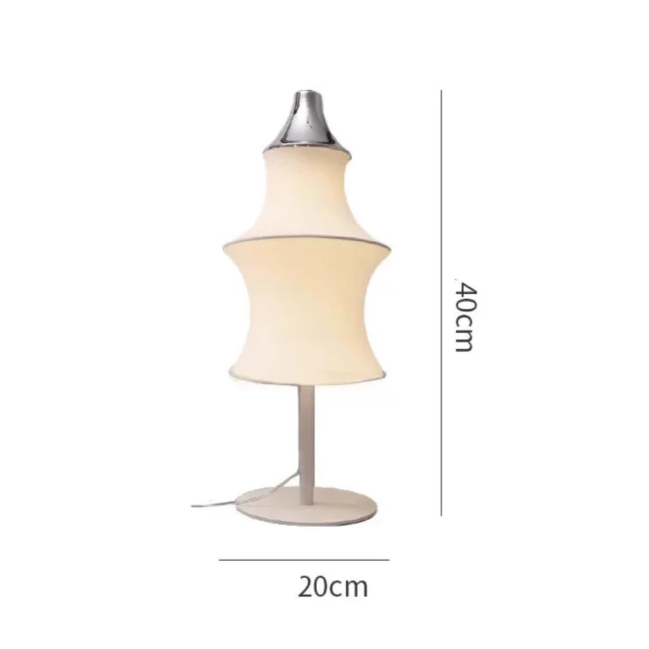 Fabric & Iron Table Lamp | Modern Minimalist Desk or Bedside Lighting