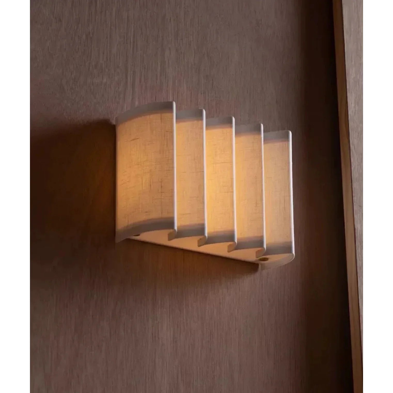 Japandi Wall Lamp Wave Design Warm Light Iron and Fabric 25cm x 18cm Csa Ul Listed Ce