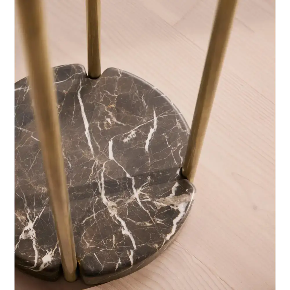 Minimalist Marble & Brass Floor Lamp | Sculptural Modern Lighting - Lamps