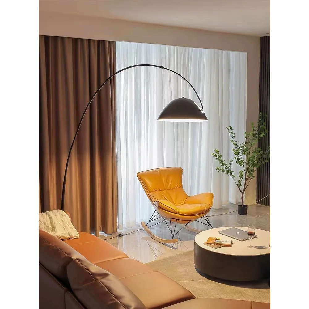 Minimalist Metal Black Arc Floor Lamp Sleek Design | Polished Chrome Finish