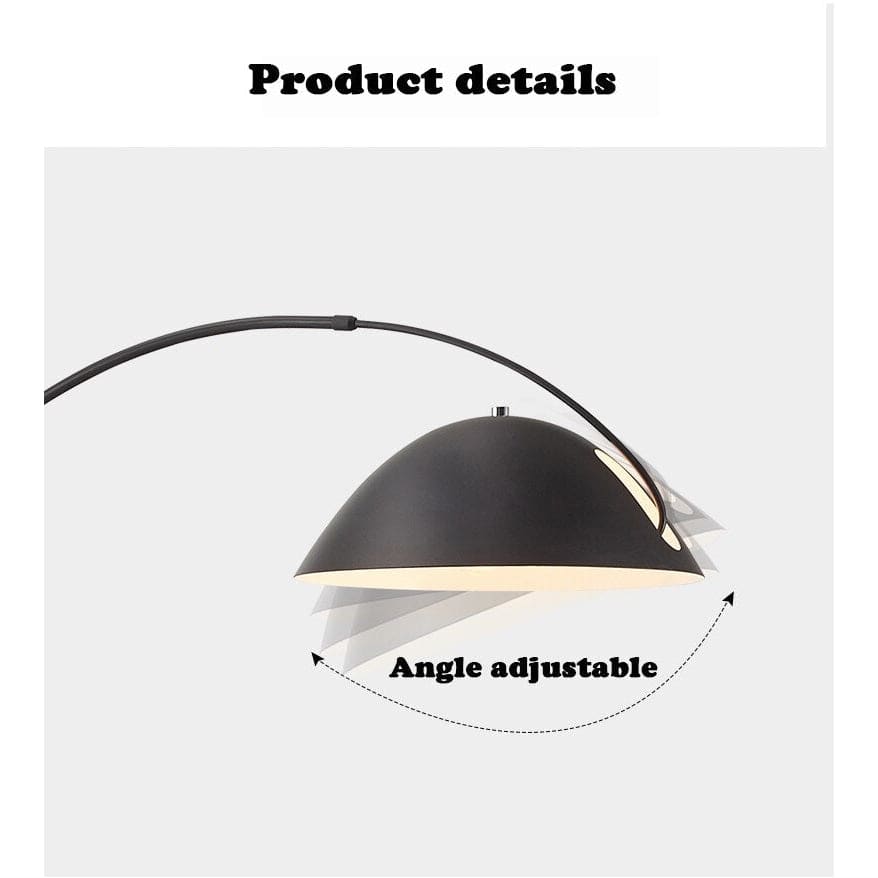 Minimalist Metal Black Arc Floor Lamp Sleek Design | Polished Chrome Finish - Lamps