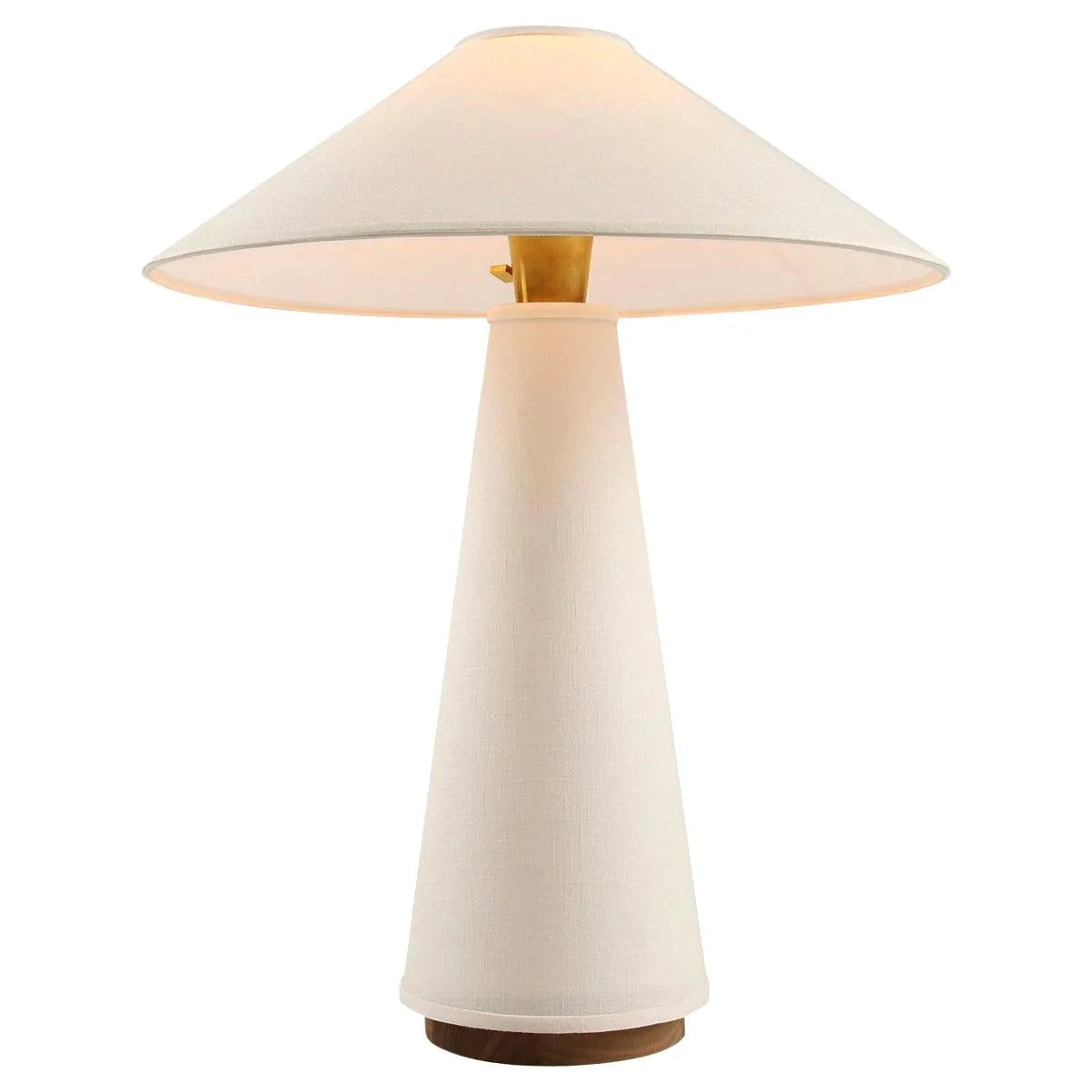Classic table lamp casting warm light
