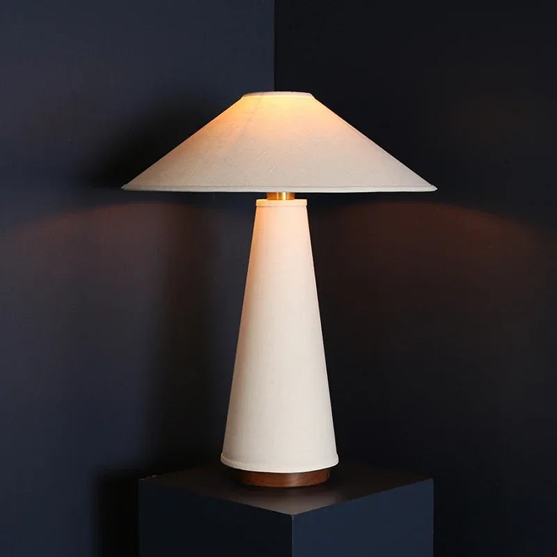 Hand-knitted shade table lamp detail