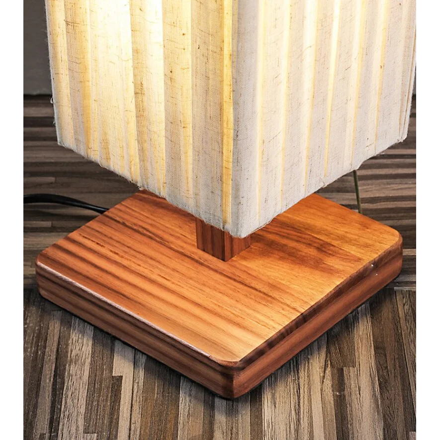 Minimalist Floor Lamp Walnut Wood Base White Cloth Corner for Bedroom Living Room Casalolalights Luxury Lamps