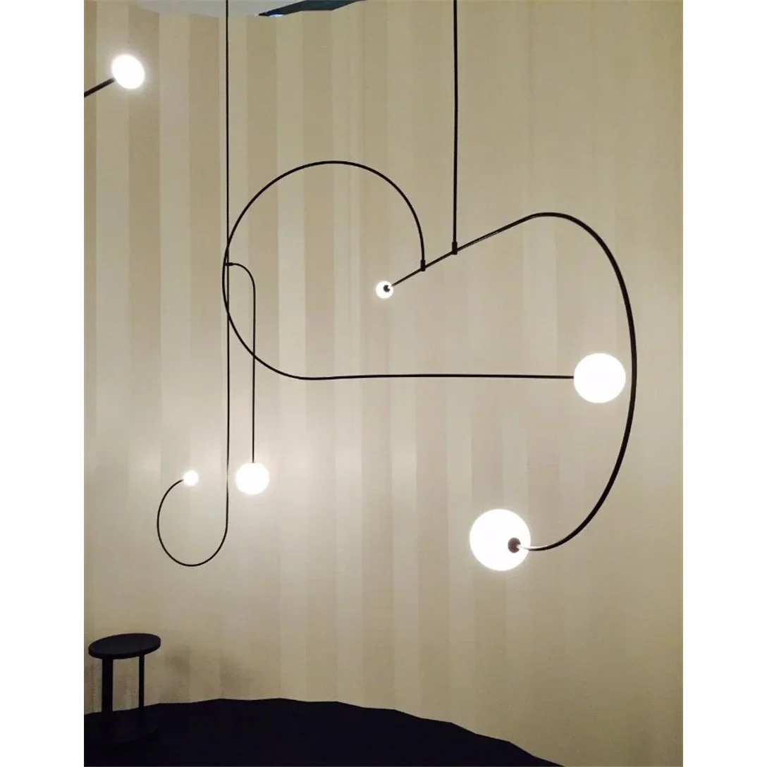 Mobile Kitchen Island Pendant | Sculptural Black Modern Light Minimalist Design & Dining Table Casalolalights Luxury