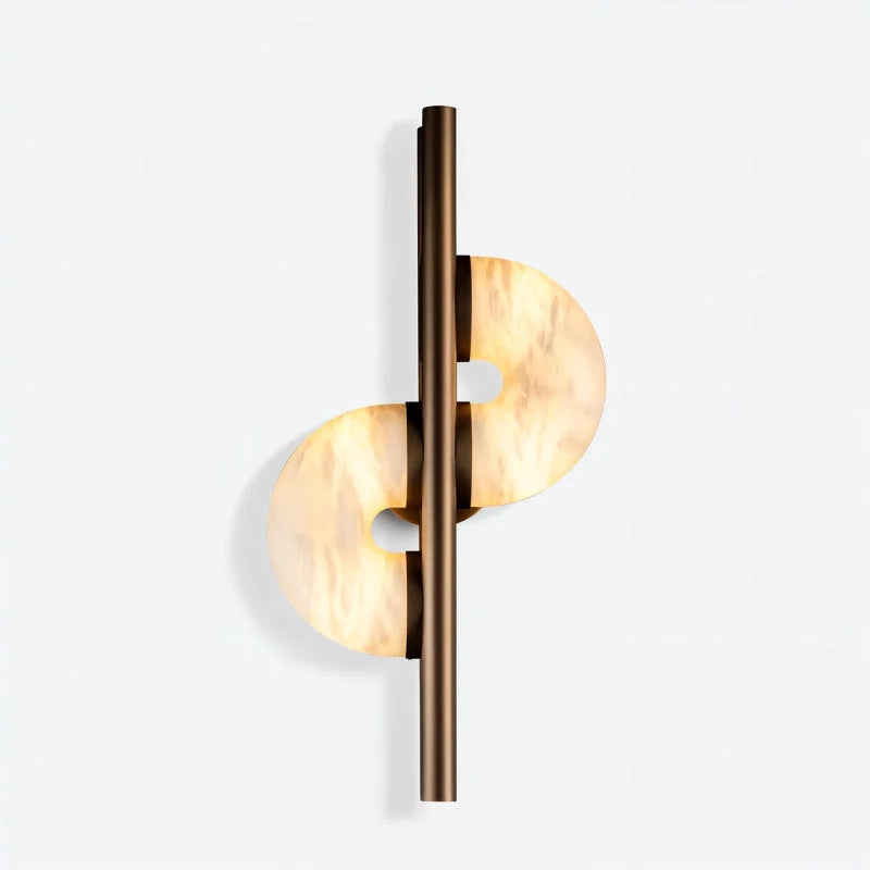 Alabaster Disc Wall Sconce | Tall Stone & Copper Statement 60cm Modern Art Deco Living Room Casalolalights Luxury Lamps